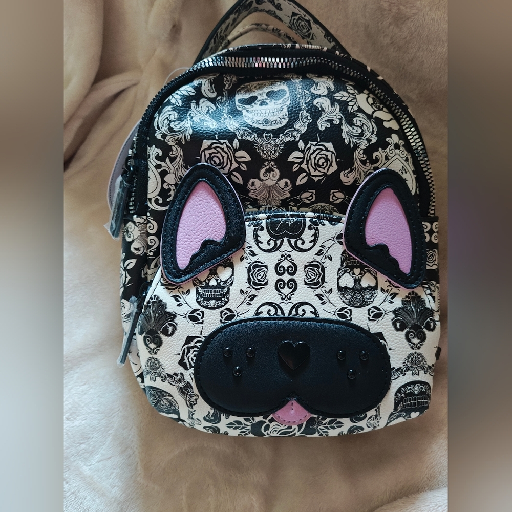 Floral Skull Mini Backpack